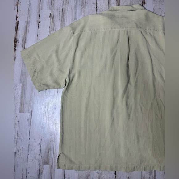 Tommy Bahama Shirt Men's XL Button Up 100% Silk Beige - Picture 9 of 9